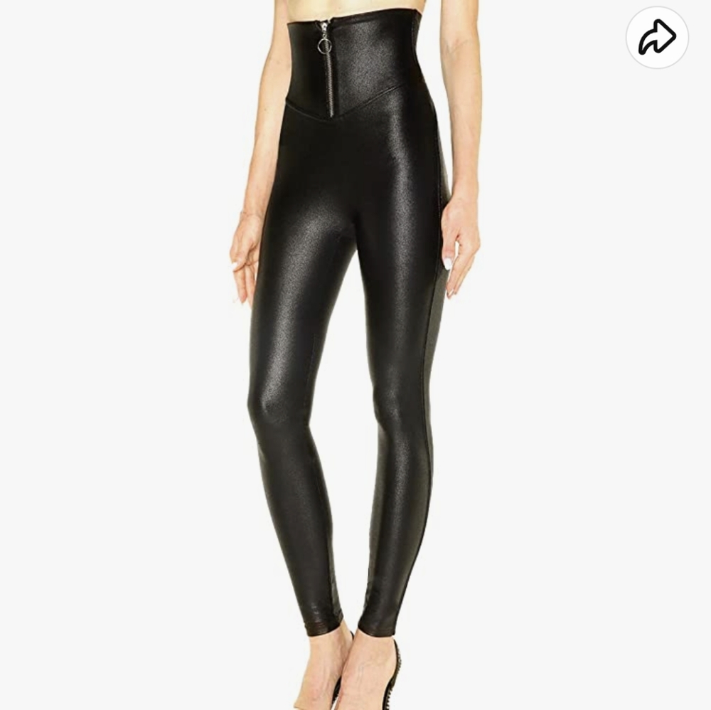 Tummy control faux leather leggings NWT